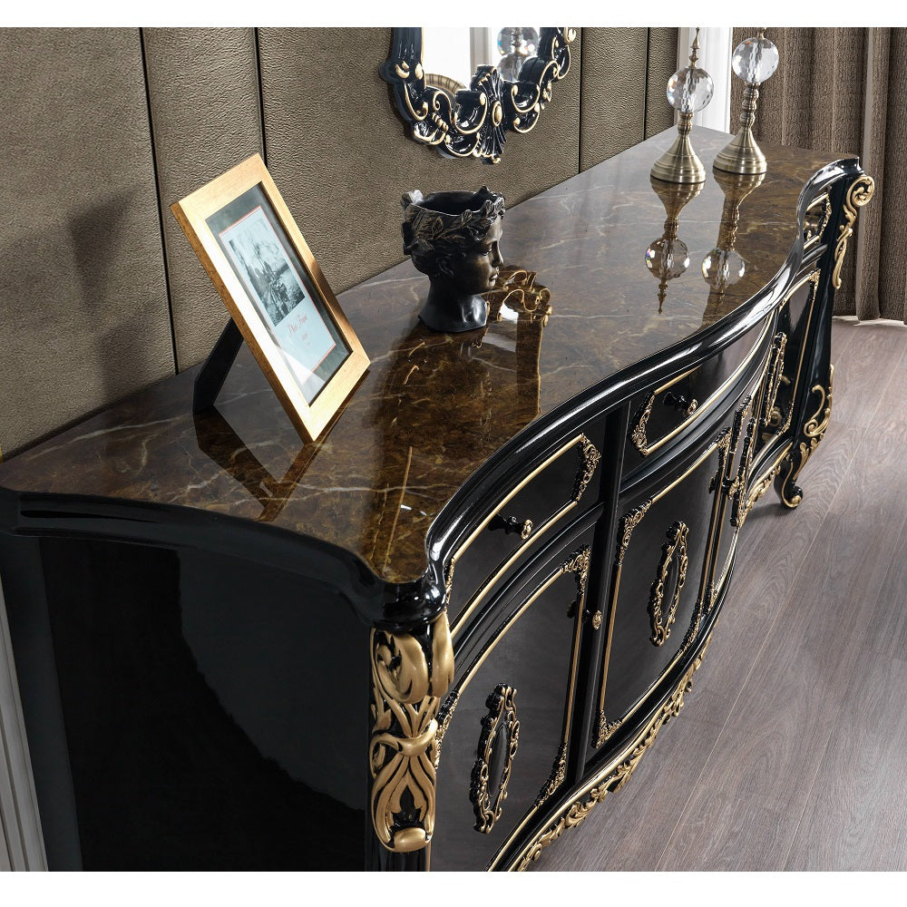 Betria Gold & Black Console Table - Ornate Home
