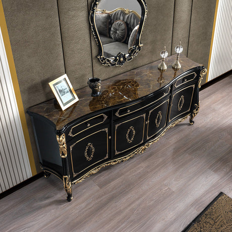 Betria Gold & Black Console Table - Ornate Home