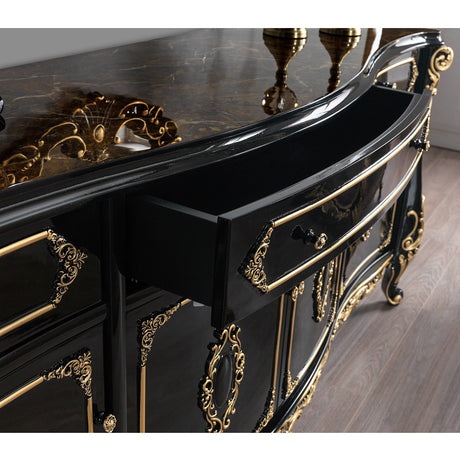 Betria Gold & Black Console Table - Ornate Home