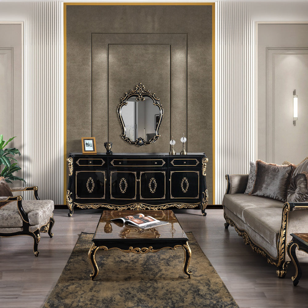 Betria Gold & Black Mirror - Ornate Home
