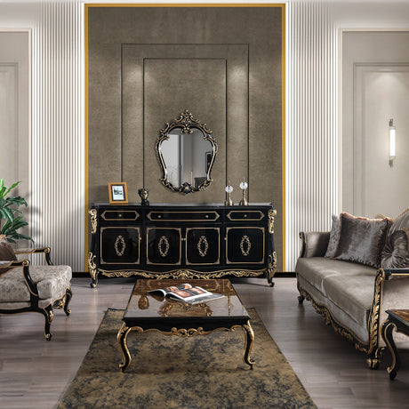 Betria Gold & Black Mirror - Ornate Home