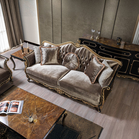 Betria Green Sofa W/5 Pillows - Ornate Home