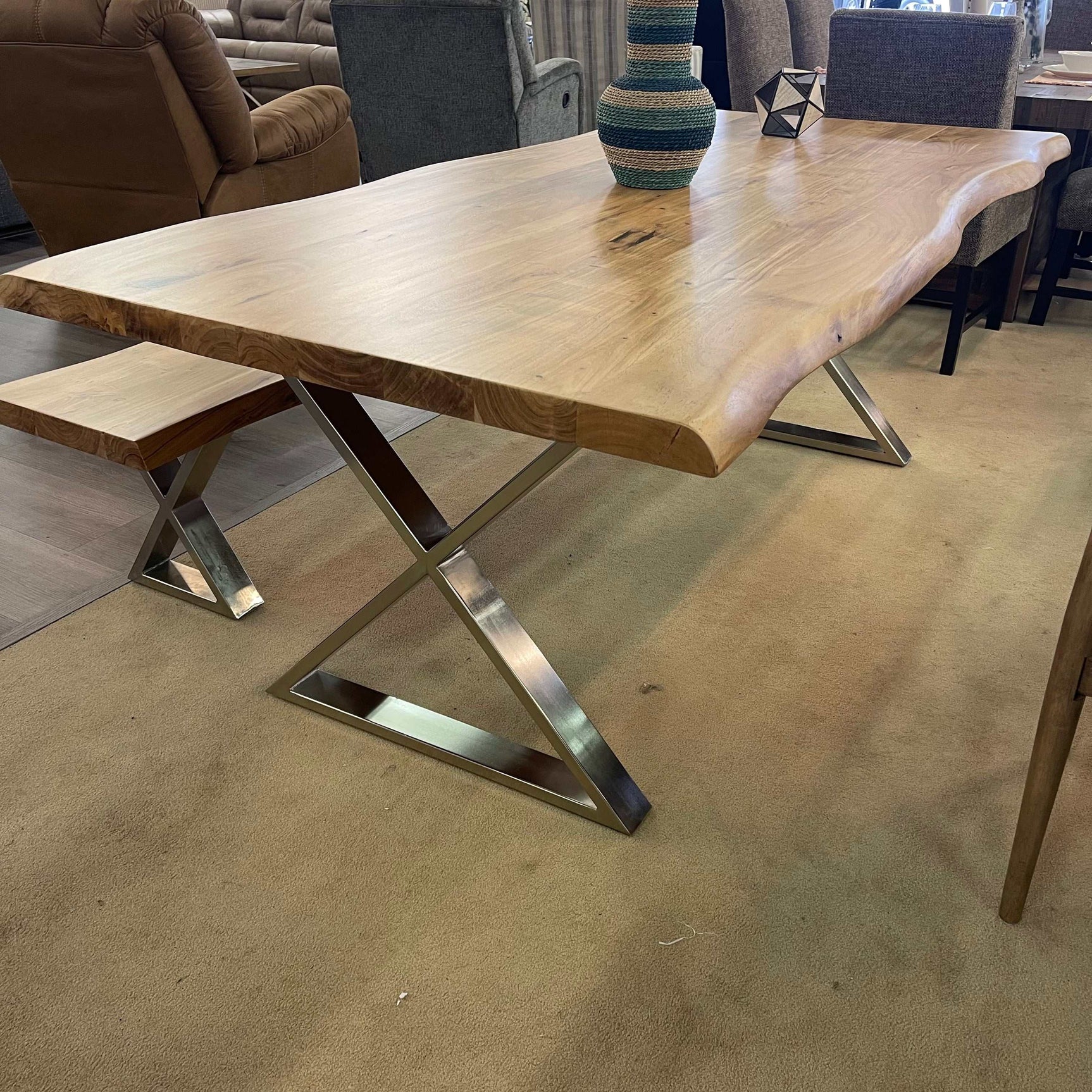 Betsy Natural Live Edge Acacia Dining Table - Ornate Home