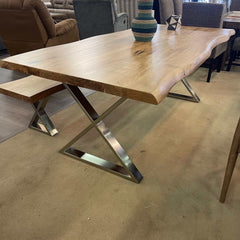 Betsy Natural Live Edge Acacia Dining Table - Ornate Home