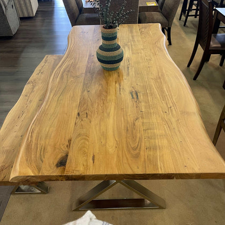 Betsy Natural Live Edge Acacia Dining Table - Ornate Home