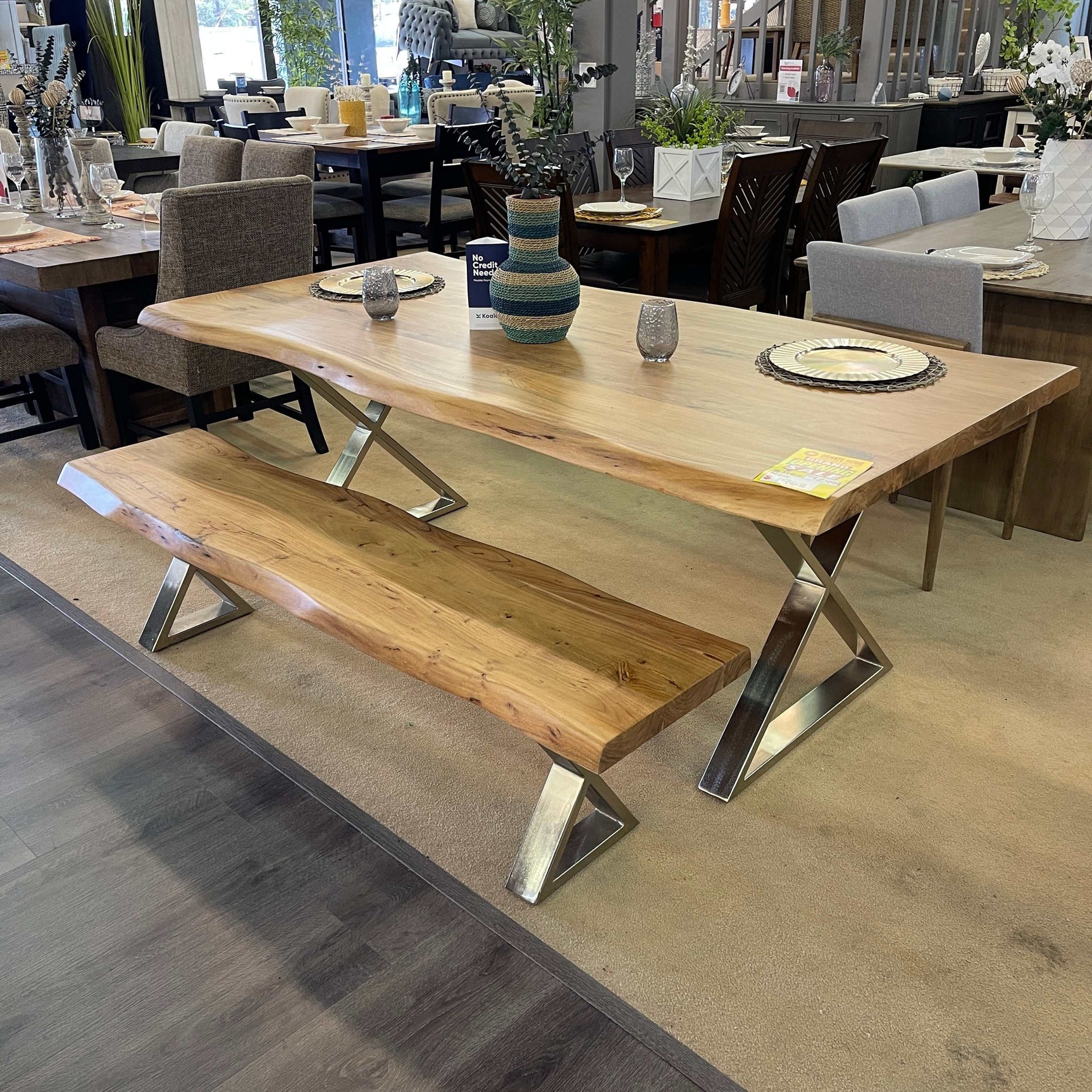 Betsy Natural Live Edge Acacia Dining Table - Ornate Home