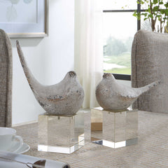 Better Together Bird Gray/Silver Sculptures (Set of 2) - Ornate Home