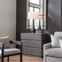 Between The Lines Black/Brass Accent Chest - Ornate Home