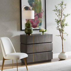 Between The Lines Black/Brass Accent Chest - Ornate Home