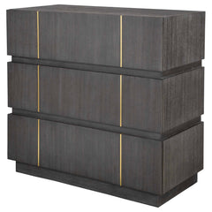 Between The Lines Black/Brass Accent Chest - Ornate Home