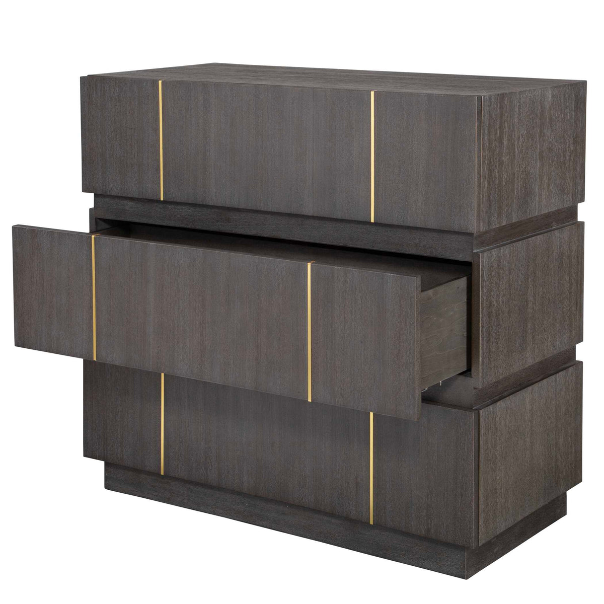 Between The Lines Black/Brass Accent Chest - Ornate Home