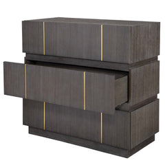 Between The Lines Black/Brass Accent Chest - Ornate Home