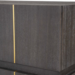 Between The Lines Black/Brass Accent Chest - Ornate Home