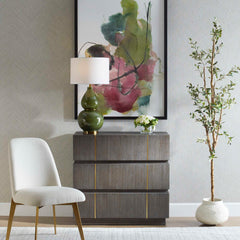Between The Lines Black/Brass Accent Chest - Ornate Home