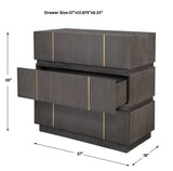 Between The Lines Black/Brass Accent Chest - Ornate Home
