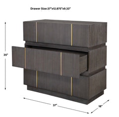 Between The Lines Black/Brass Accent Chest - Ornate Home