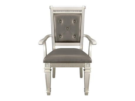 Bevelle Silver Arm Chair (Set of 2) - Ornate Home
