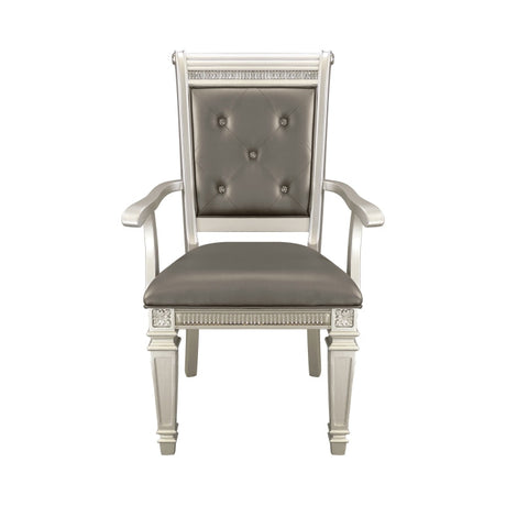 Bevelle Silver Arm Chair (Set of 2) - Ornate Home