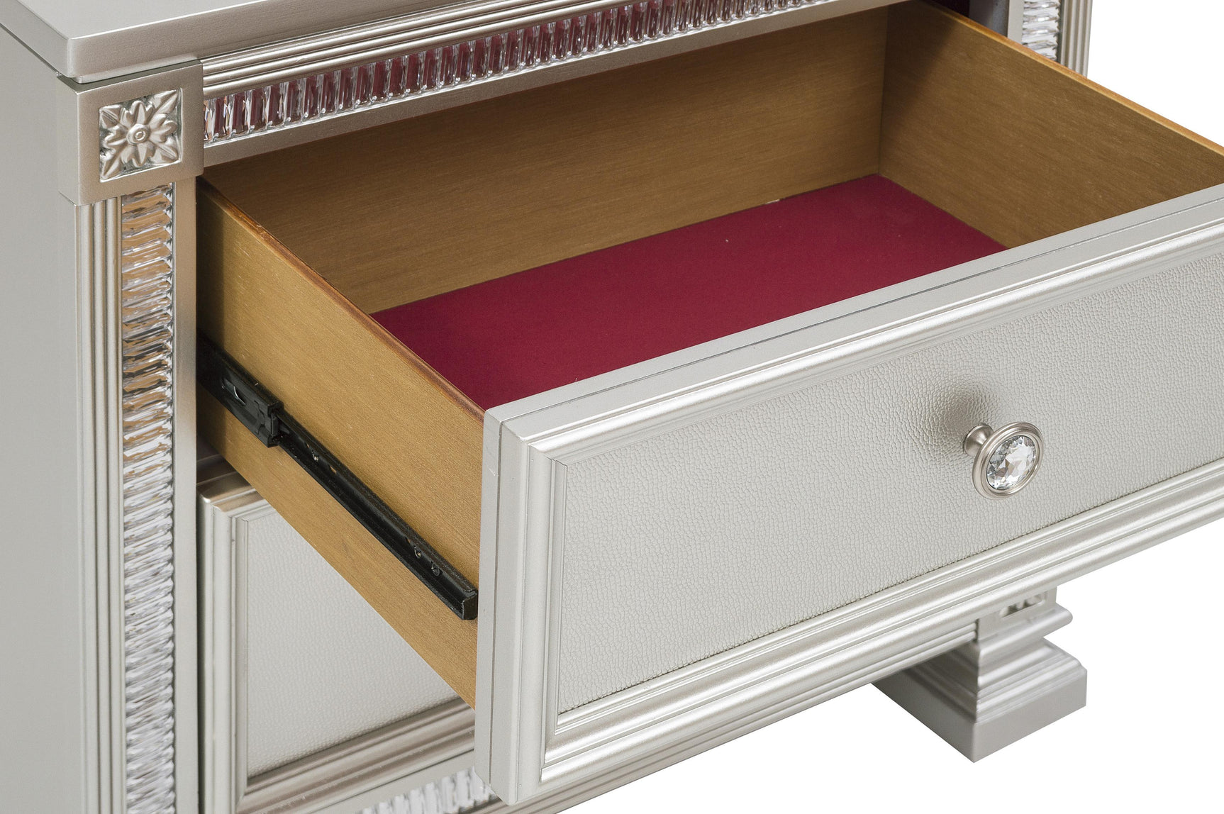 Bevelle Silver Nightstand - Ornate Home