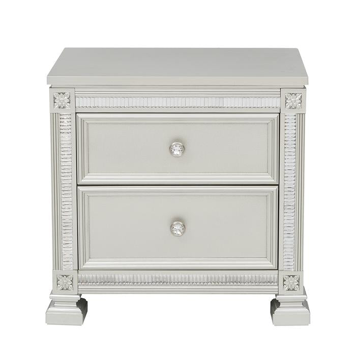 Bevelle Silver Nightstand - Ornate Home