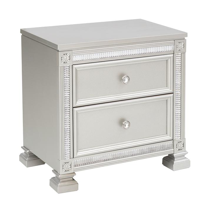 Bevelle Silver Nightstand - Ornate Home