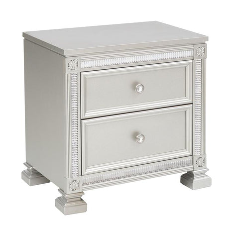 Bevelle Silver Nightstand - Ornate Home
