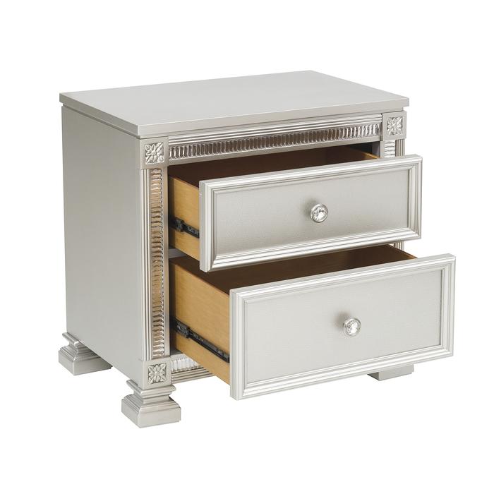 Bevelle Silver Nightstand - Ornate Home