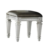 Bevelle Silver Vanity Stool - Ornate Home
