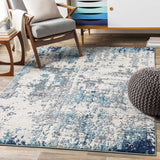 Beverly Abstract Blue Area Rug - Ornate Home