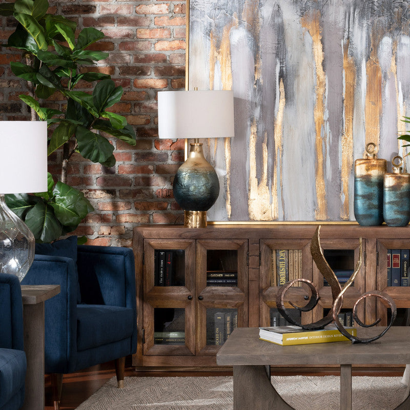 Beverly Blue/Gold Table Lamp - Ornate Home