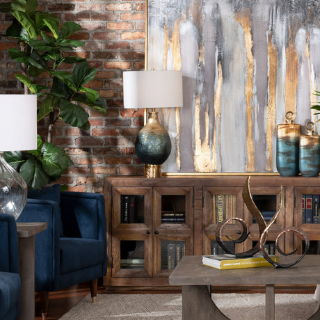 Beverly Blue/Gold Table Lamp - Ornate Home