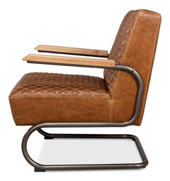 Beverly Hills Brown Chair Leather - Ornate Home