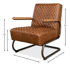Beverly Hills Brown Chair Leather - Ornate Home