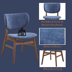 Bevis Blue Side Chair (Set of 2) - Ornate Home