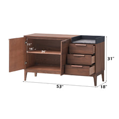 Bevis Walnut Server - Ornate Home