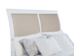 Bexhill White Eastern King Queen Panel Bed - Ornate Home