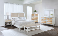 Bexhill White Eastern King Queen Panel Bed - Ornate Home