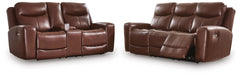 Bexhurst Mahogany Power Reclining Sofa and Loveseat - Ornate Home