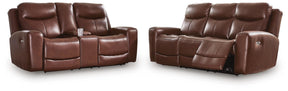 Bexhurst Mahogany Power Reclining Sofa and Loveseat - Ornate Home