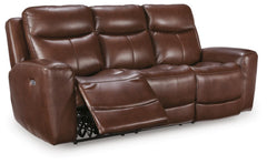 Bexhurst Mahogany Power Reclining Sofa and Loveseat - Ornate Home