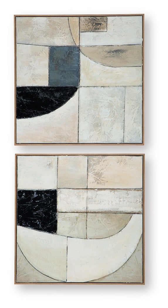 Bexlen Tan/Taupe/Black Wall Art Set (Online Special Price) - Ornate Home