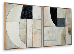 Bexlen Tan/Taupe/Black Wall Art Set - Ornate Home