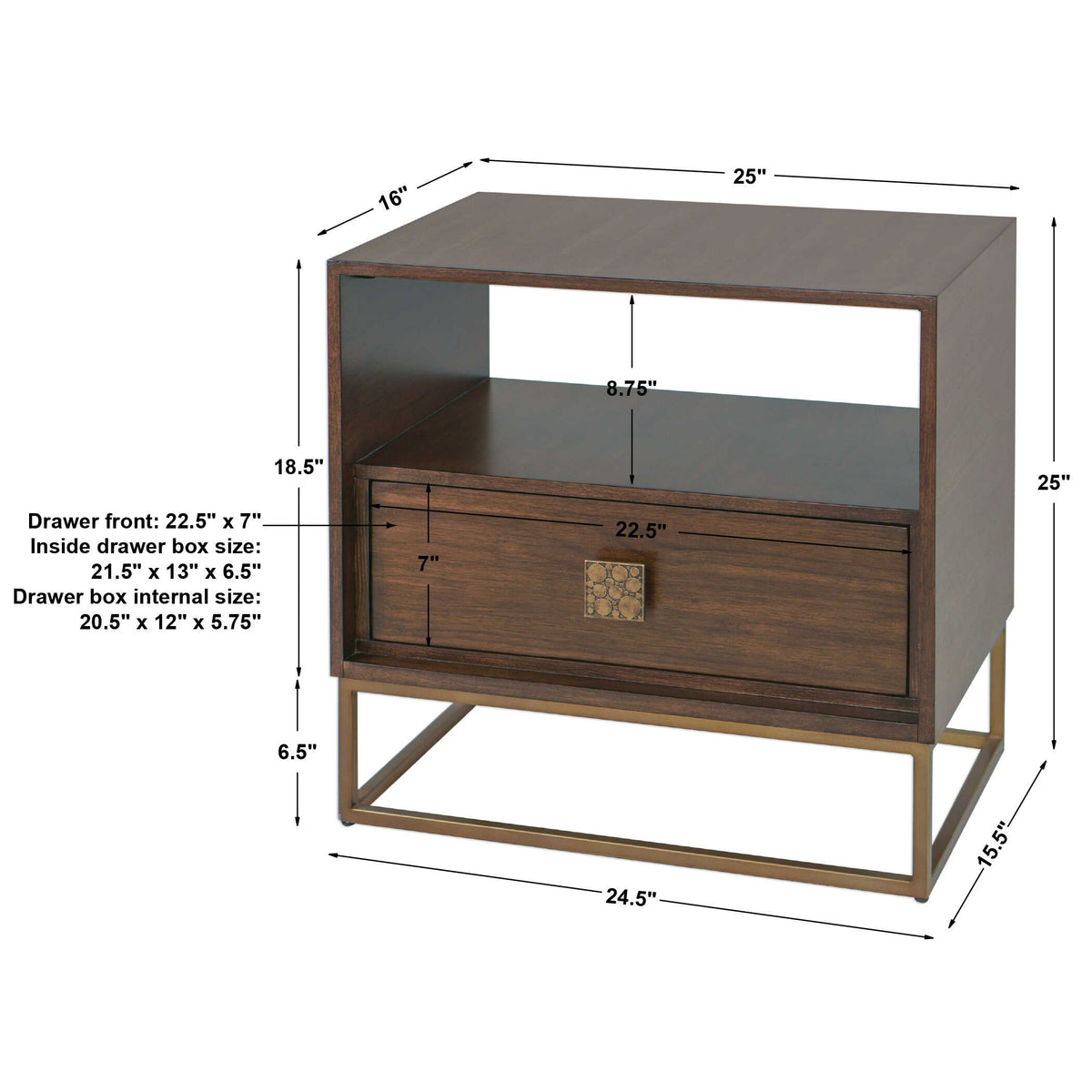 Bexley Walnut Side Table - Ornate Home