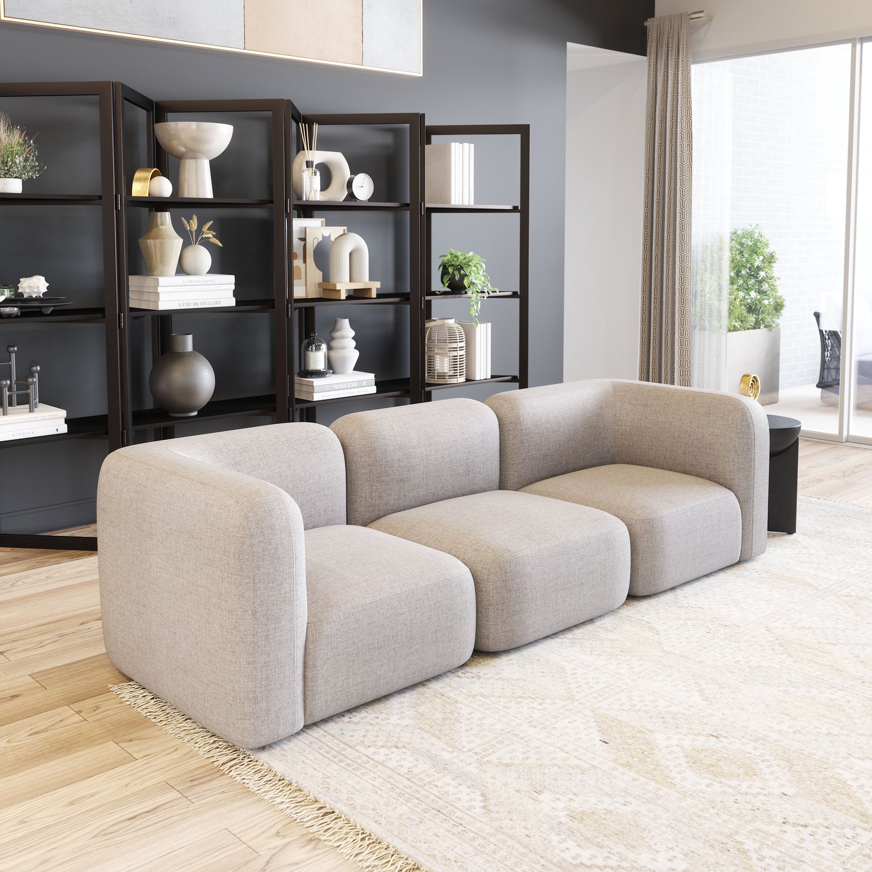 Biak Gray Corner Chair - Ornate Home