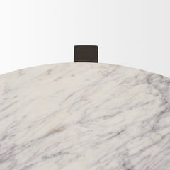 Bianca Dark Brown Wood with Marble Round Accent Table - Ornate Home