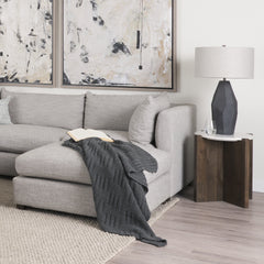 Bianca Dark Brown Wood with Marble Round Accent Table - Ornate Home