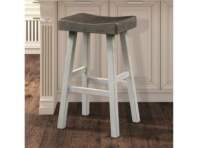 Biasca Gray/White Stool (Set of 2) - Ornate Home