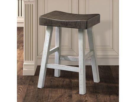 Biasca Gray/White Stool (Set of 2) - Ornate Home