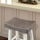 Biasca Gray/White Stool (Set of 2) - Ornate Home