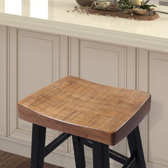 Biasca Oak/Black Stool (Set of 2) - Ornate Home